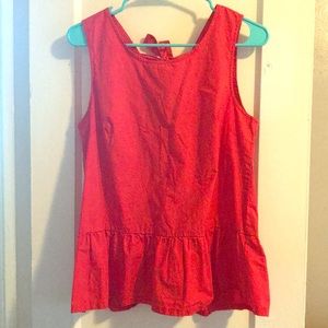 J Crew Peplum Bow Back Sleeveless Top